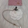 Westminster Globe Necklace in White Gold with Black Accents