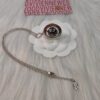 Westminster Globe Necklace in White Gold with Black Accents