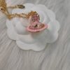 Westminster Globe Necklace in Gold Pink
