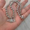 West Grandma Gray Pearl Saturn Necklace Available in Stock