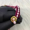 West Queen Baroque Single-Layer 3D Ribbon Necklace - Gold and Purple Beads