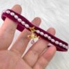 West Queen Baroque Single-Layer 3D Ribbon Necklace - Gold and Purple Beads