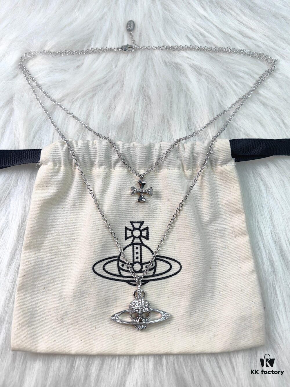 69300fc312f62673a6fac30a Westminster Skull Double Layer Necklace — Available in Platinum and Black Gun Colors