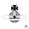 West Queen White Enamel Saturn Brooch