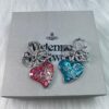 West Queen Rose Heart Brooch