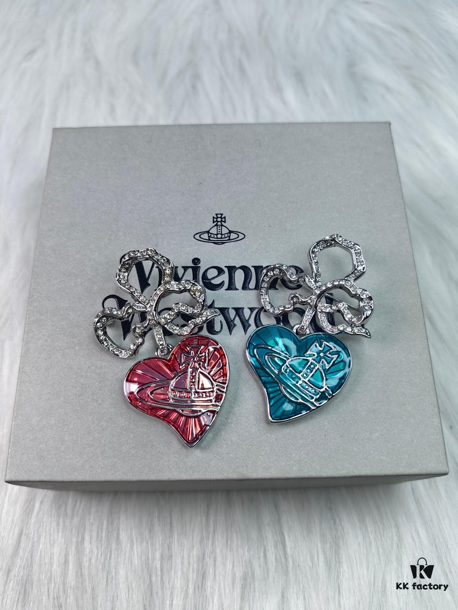 West Queen Rose Heart Brooch