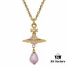 Barocco Layered Chain Necklace with Gold and Purple Beads