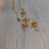 West Queen Baroque Single-Layer 3D Stud Earrings - Gold Purple Beads