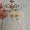 West Queen Baroque Single-Layer 3D Stud Earrings - Gold Purple Beads
