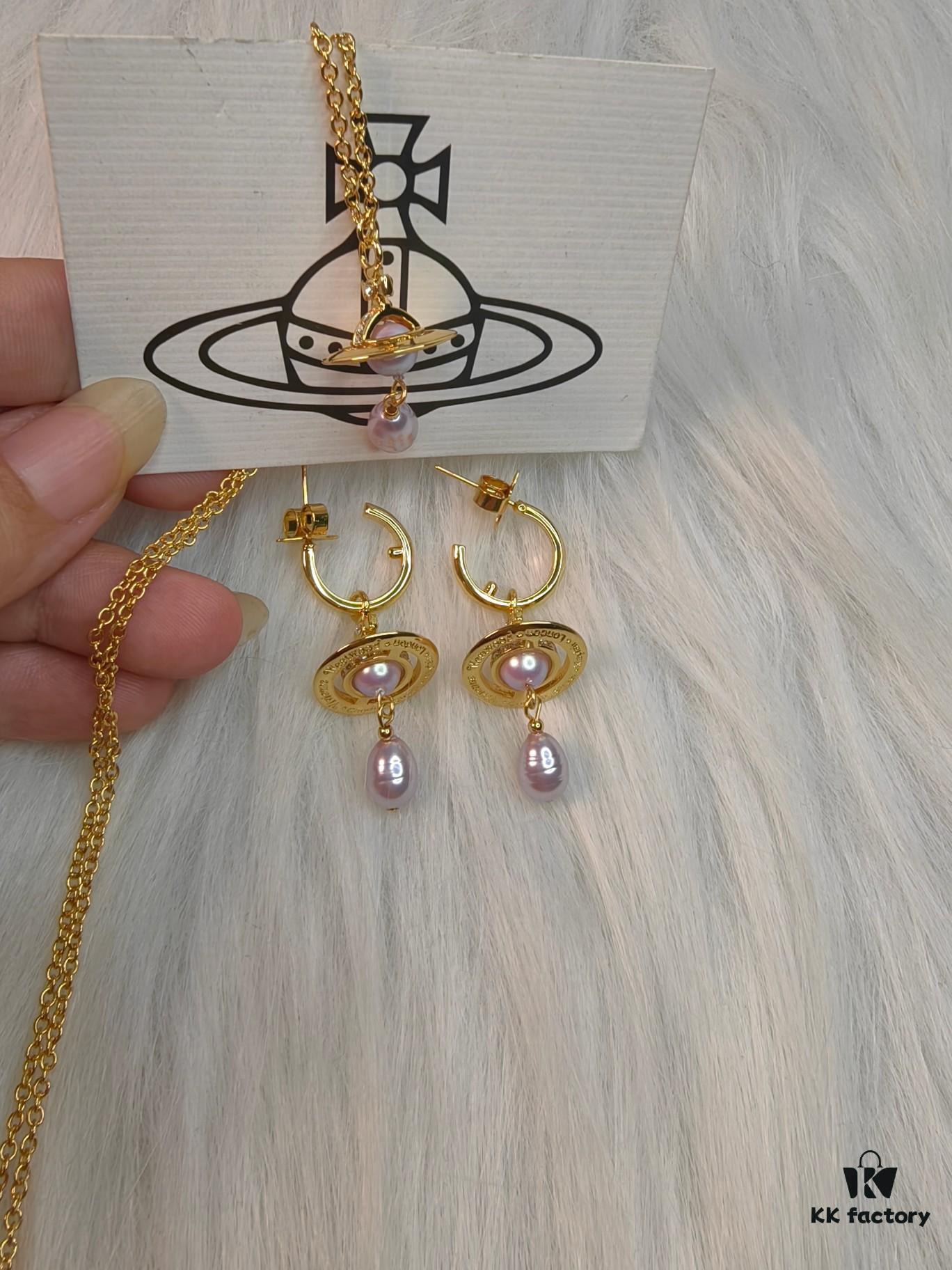 West Queen Baroque Single-Layer 3D Stud Earrings - Gold Purple Beads