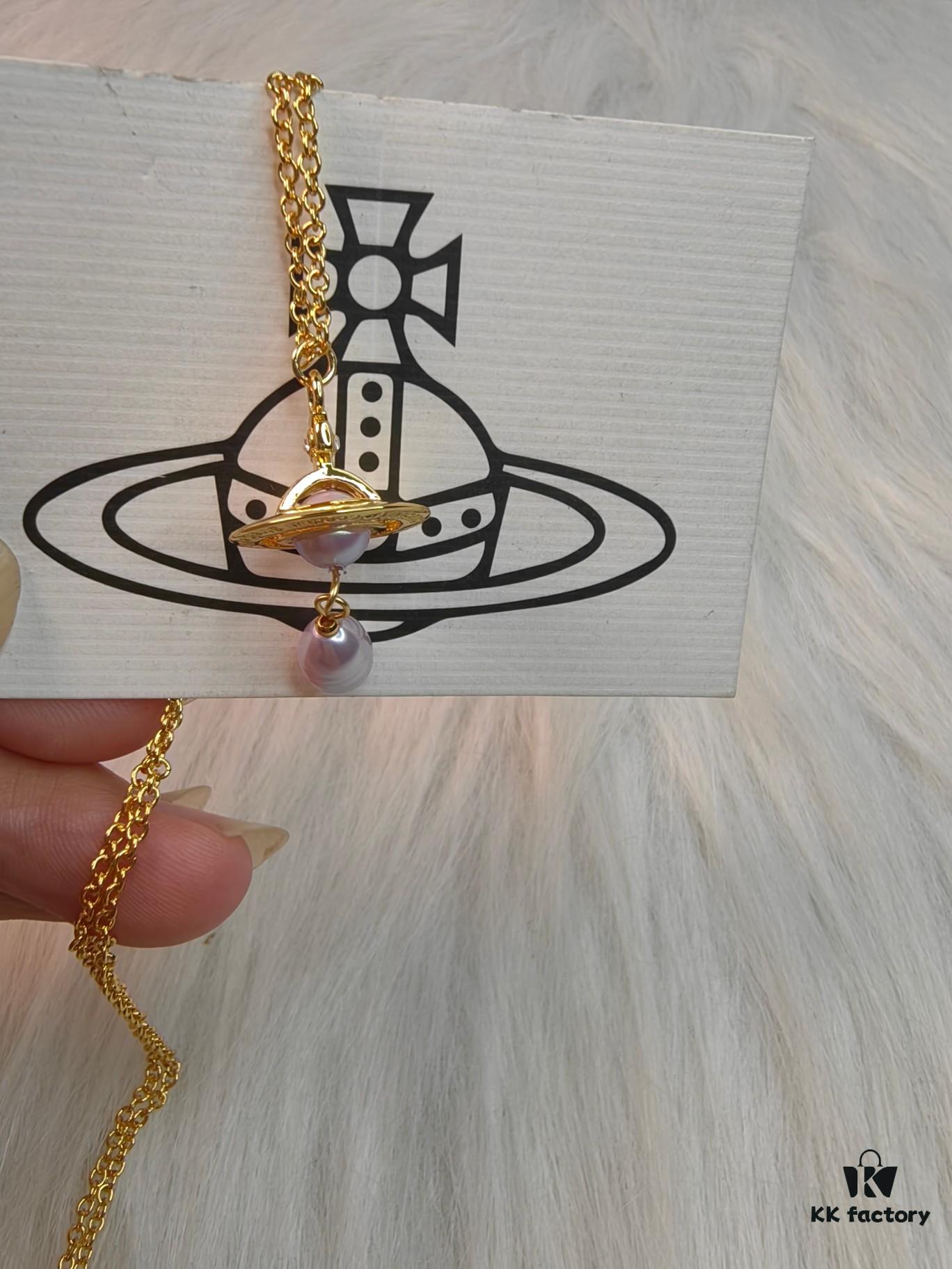 Barocco Layered Chain Necklace with Gold and Purple Beads