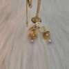 West Queen Baroque Single-Layer 3D Stud Earrings - Gold Purple Beads