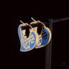 West Grandma Love Gear Enamel Earrings Blue