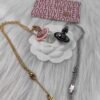 Westminster Globe Necklace in Gold Pink