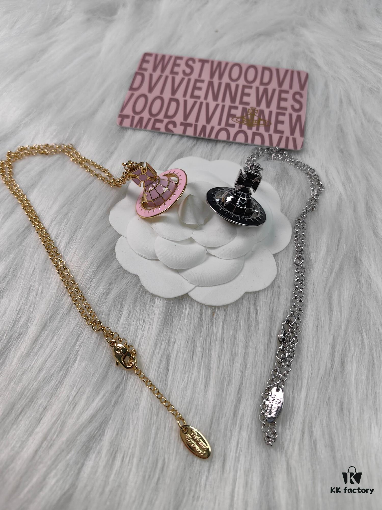 Westminster Globe Necklace in Gold Pink