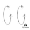 6930100e12f62673a6fac383 West Queen Large 3D Saturn Hoop Earrings 4CM Silver