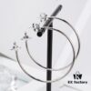 6930100f12f62673a6fac386 West Queen Large 3D Saturn Hoop Earrings 4CM Silver