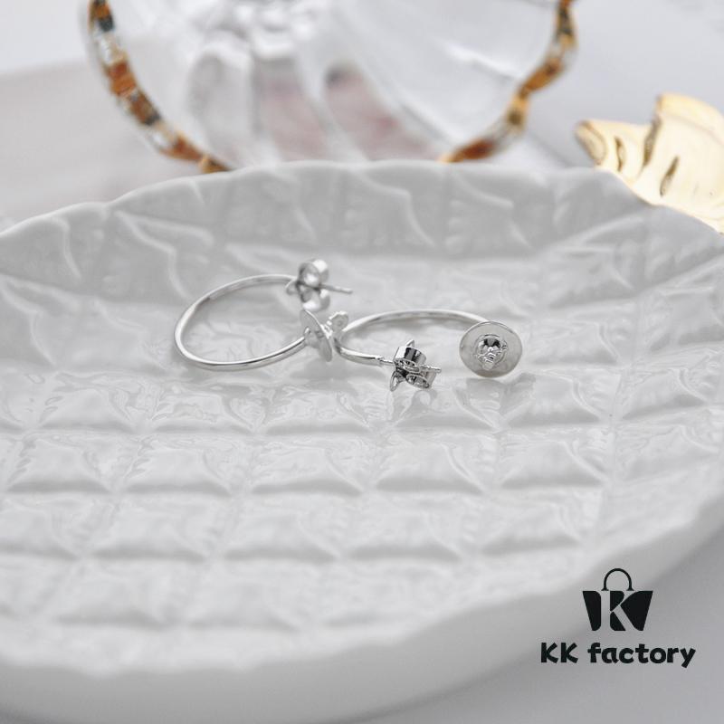 6930101512f62673a6fac391 West Grandma Minimalist Large Round Earrings 2.5CM Silver