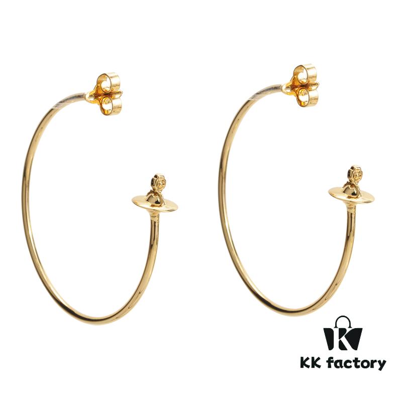6930101612f62673a6fac394 West Imperial Large 3D Saturn Hoop Earrings 4CM Gold