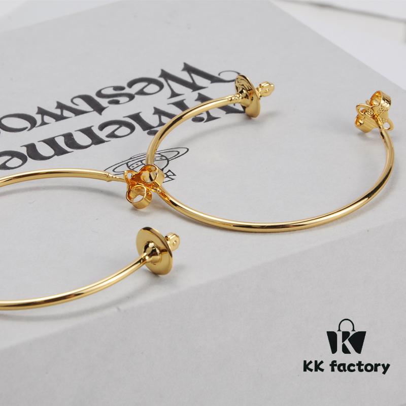 6930101712f62673a6fac397 West Imperial Large 3D Saturn Hoop Earrings 4CM Gold