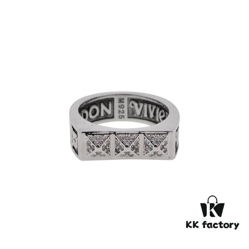 West Grandma Square Retro Letter Ring, Size 6, 7, 8
