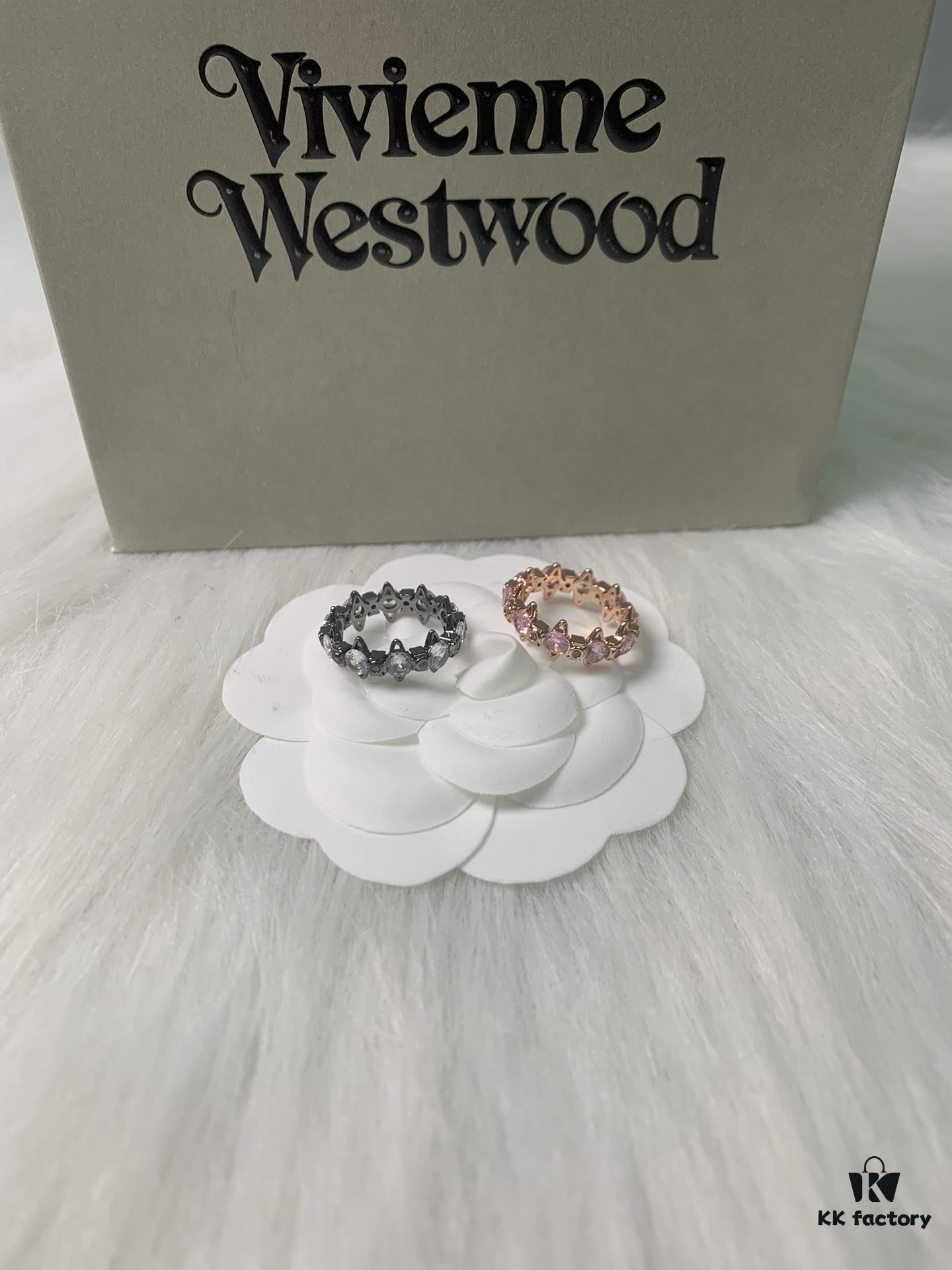 West Queen Saturn Ring Set in Black and White Gold with White Diamonds, Rose Gold with Pink Diamonds