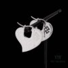 West Grandma Heart-Shaped Gear Enamel Earrings - Silver White