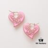 6930102e12f62673a6fac3c2 Vivienne Westwood Logo Gear Enamel Earrings - Rose Gold Pink