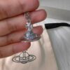 West Queen Glacier Blue 3D Saturn Necklace