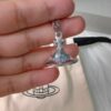West Queen Glacier Blue 3D Saturn Necklace