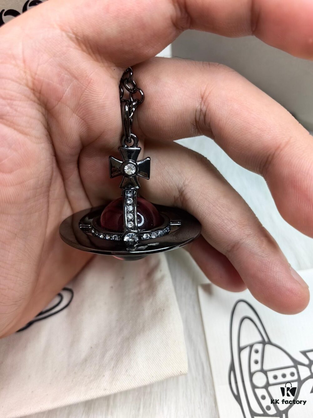 6930104b12f62673a6fac3e7 Westminster Large 3D Saturn Necklace with 20mm Bead