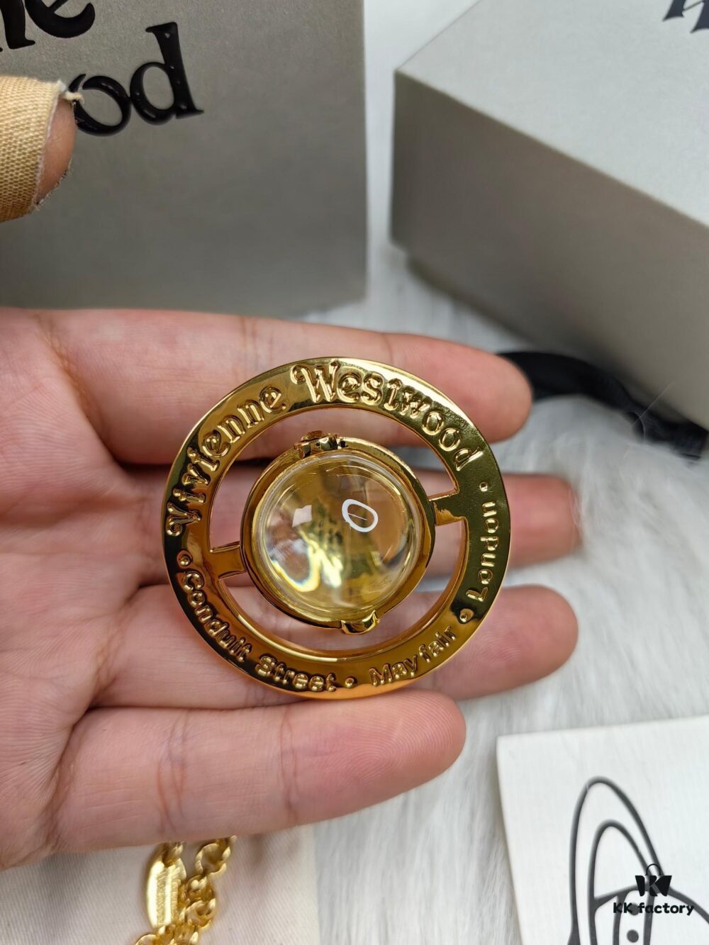 6930104d12f62673a6fac3ec Westminster Large 3D Saturn Necklace with 20mm Bead