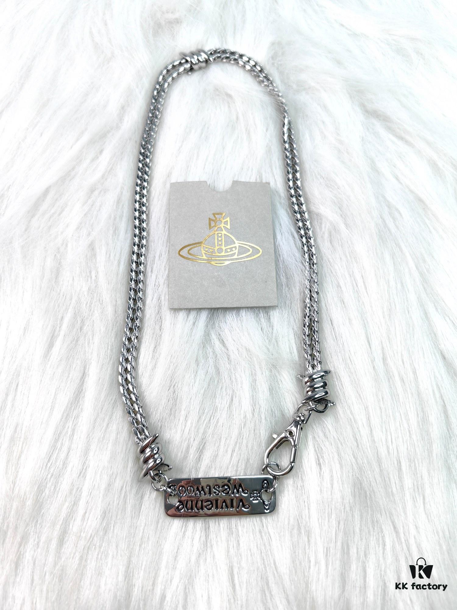 6930106212f62673a6fac40b Vivienne Westwood Distinctive Letter Pendant Necklace - Short Style