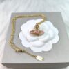 Vivienne Westwood Gold Plated Pink Star Necklace, Bracelet, and Stud Earrings Set