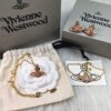 Vivienne Westwood Gold Plated Pink Star Necklace, Bracelet, and Stud Earrings Set