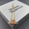 6930107112f62673a6fac41d West Queen Enamel Saturn Brooch Orange Necklace and Bracelet, Pearl Necklace and Bracelet Set