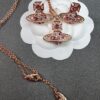 West Queen Oval Stud Earrings and Necklace Set
