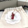 West Queen Rose Gold Deep Red Teardrop Necklace