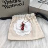 West Queen Rose Gold Deep Red Teardrop Necklace