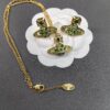 West Queen Oval Stud Earrings and Necklace Set