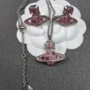 West Queen Oval Stud Earrings and Necklace Set