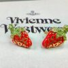 West Queen Strawberry Stud Earrings, Available in White Gold and Yellow Gold