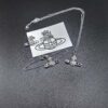 West Grandma Full Diamond Saturn Pin Necklace, Bracelet, and Stud Earrings Set in White Gold Color
