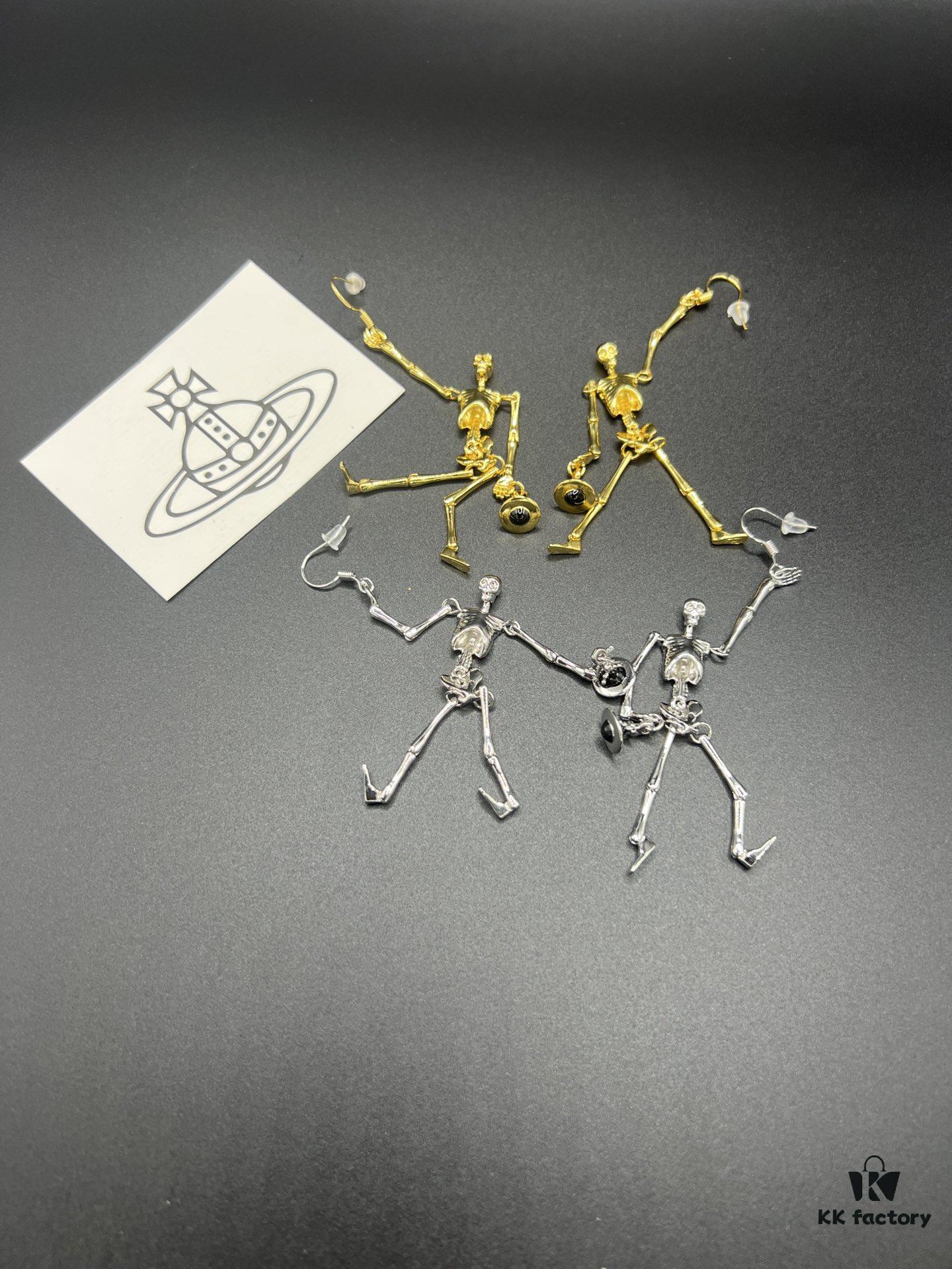 693010e112f62673a6fac4a5 West Queen Skeletal Earrings, Necklace, and Bracelet, Two Colors: White Gold and Yellow Gold C35