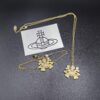 West Queen Full Diamond Bone Saturn Bracelet Necklace