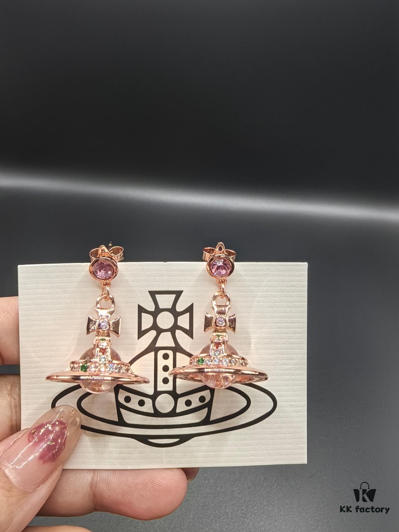 693010fb12f62673a6fac4d0 Vivienne Westwood Transparent Glass Orb Earrings in White Gold, Yellow Gold, and Rose Gold