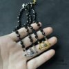 West Grandma Black Pearl Saturn Necklace
