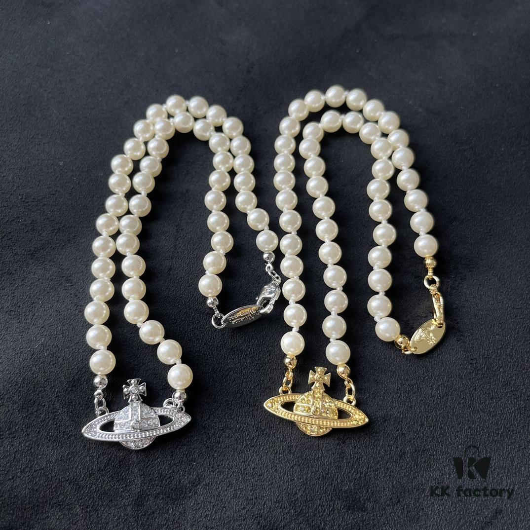 West Grandma Saturn Pearl Necklace Set