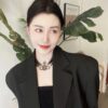 Vivienne Westwood 【Three-Layer Black Pearl Saturn Choker】 Neck Chain