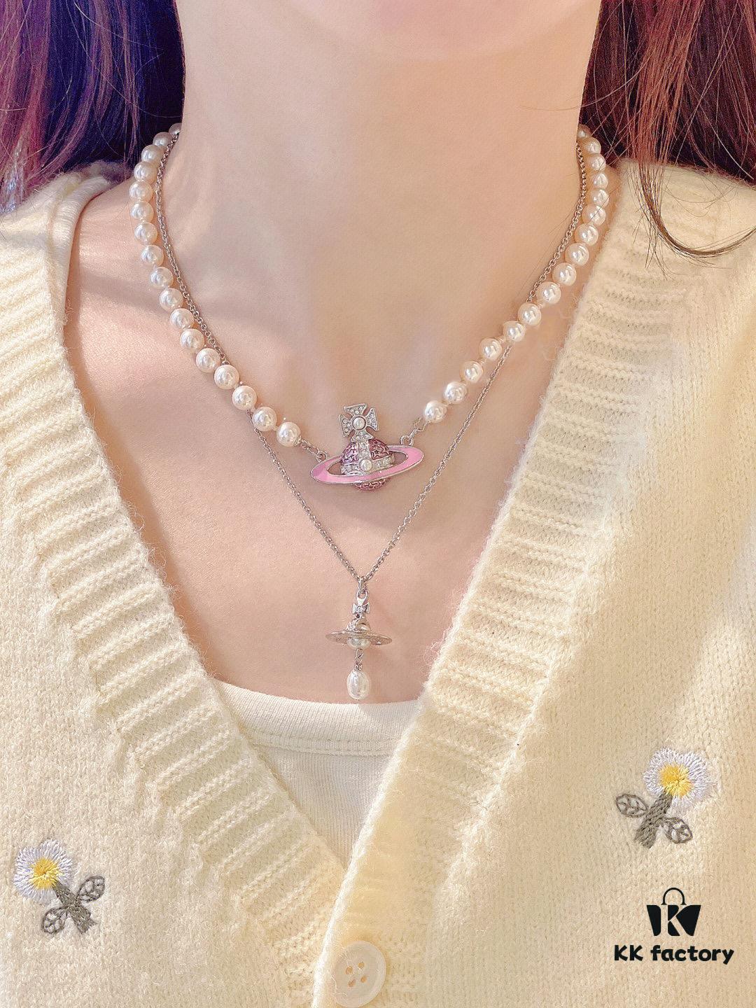 West Grandma Exquisite Saturn Pearl Necklace Set